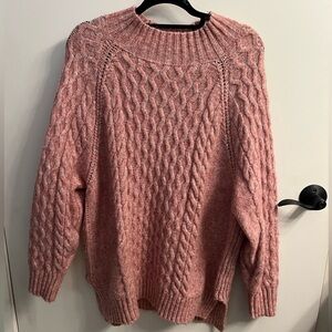 Pink Cable Knit Sweater